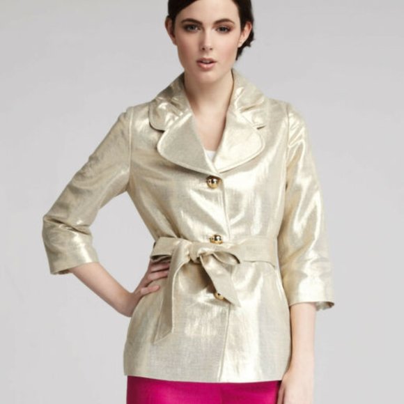 kate spade Jackets & Blazers - Kate Spade NY Velma Safari Gold Belted Jacket Sz.S
